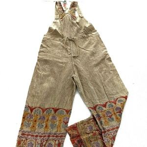Boho festival overalls mirror & embroidery details